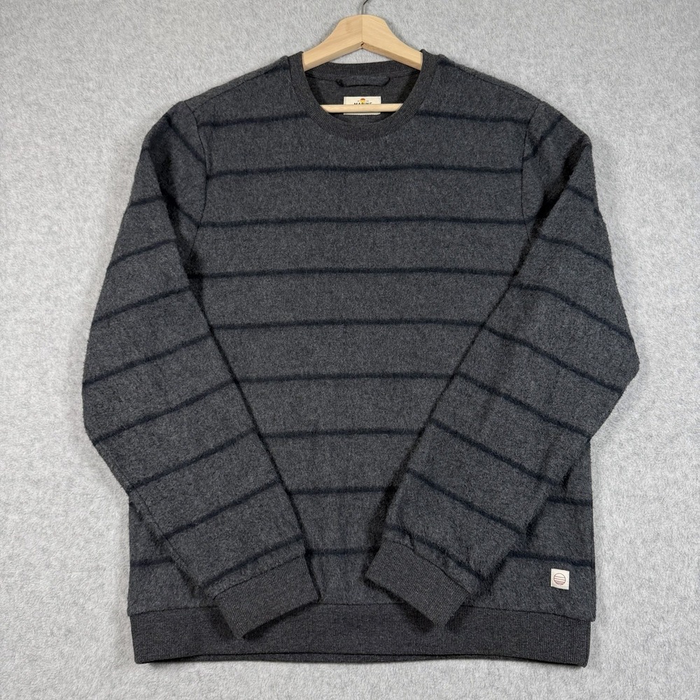Marine Layer Crewneck Sweater Mens Medium Blue Striped Preppy Pullover